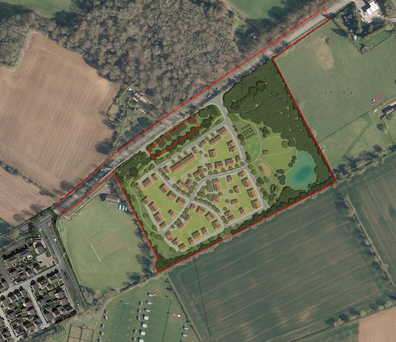 A plot of land outlined by Cala Homes for development