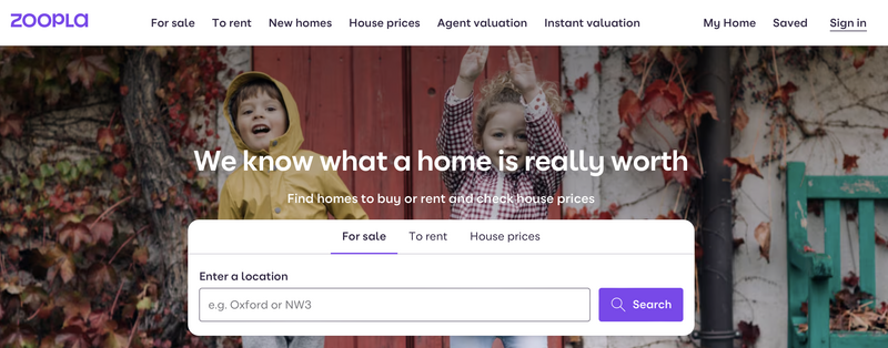 zoopla home page