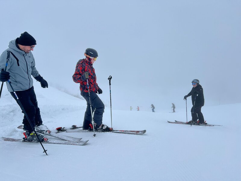 The team hit the slopes at Les Portes du Soleil