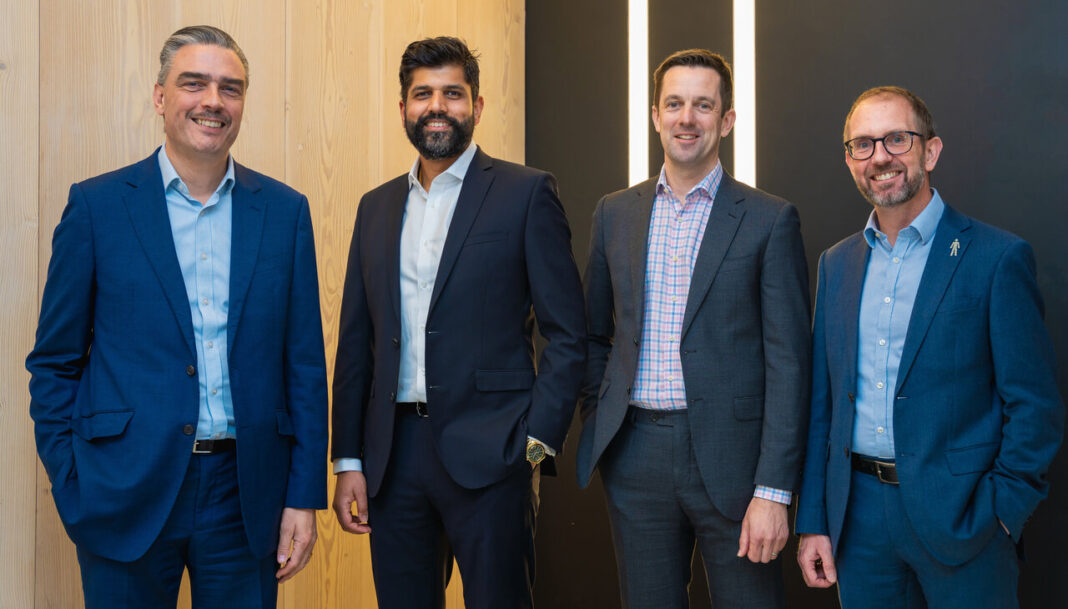 ADDED VALUE: Experienced Varun-Dev Gudka has joined property consultancy Vail Williams’ London-based Valuation & Advisory team. He is pictured, second left, with Partner Nigel Whitehurst, London Regional Managing Partner James Lacey and Partner Graham Saunders