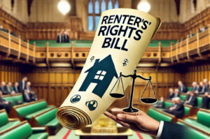 And illustration of the Renters' Rights Bill currently going through UK Parliament