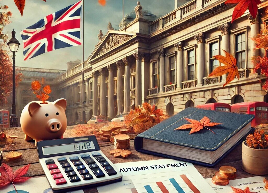 An illustration of the Bank of England featuring a piggy bank and a calculator.