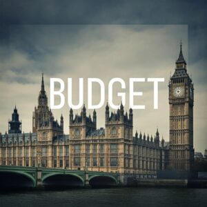 A picture of the Palace of Westminster with 'Budget' written over it