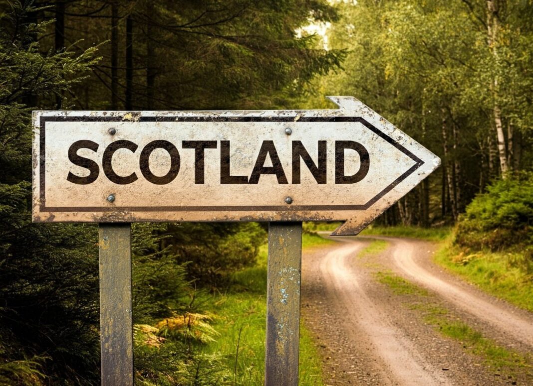 A signpost to Scotland