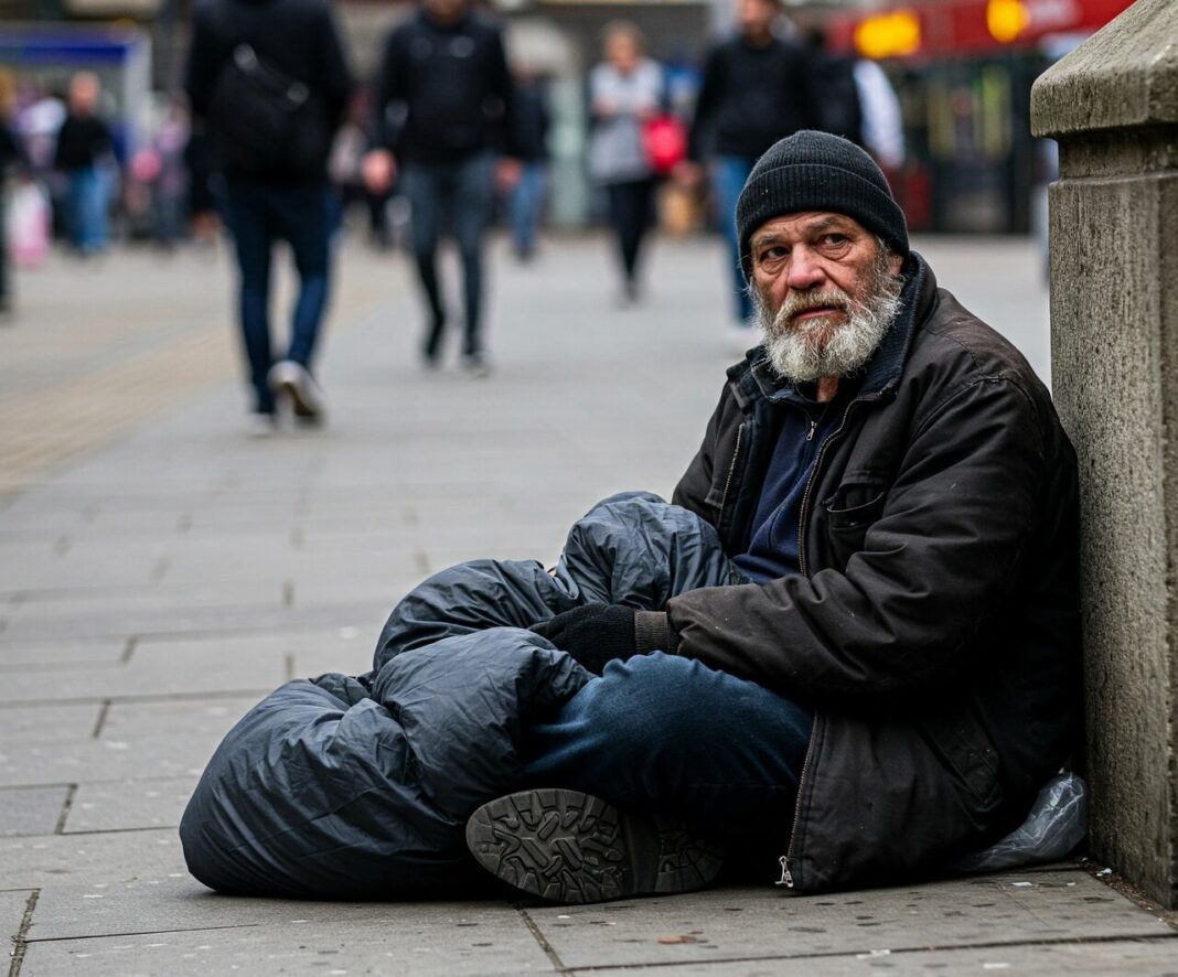 Homeless person created by AI