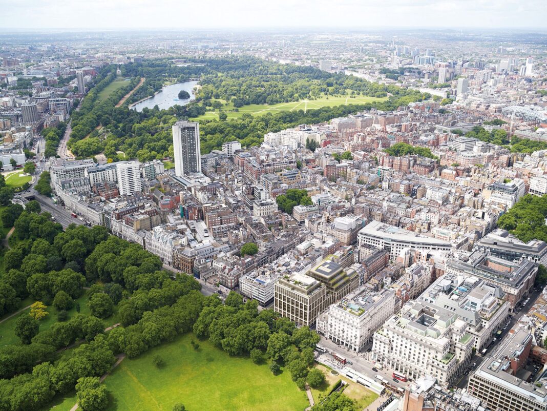 London West End aerial view