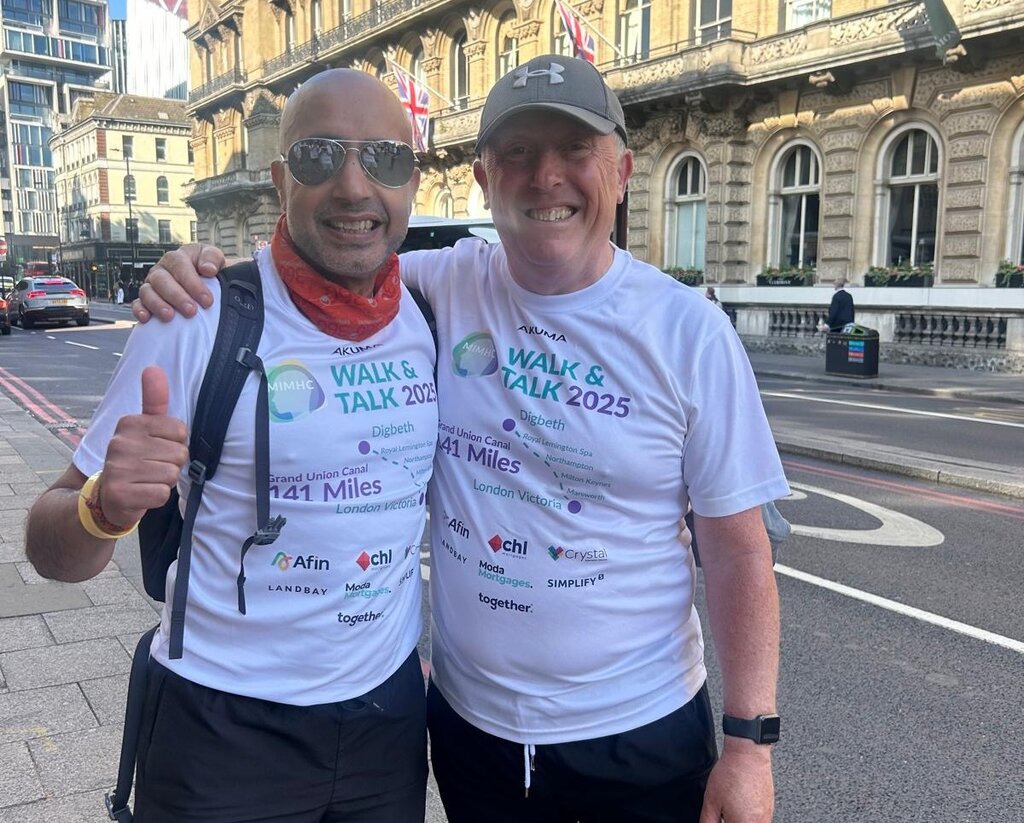 Dev Malle and Jason Berry at the finish line