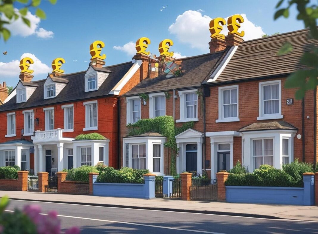 Pound signs on houses