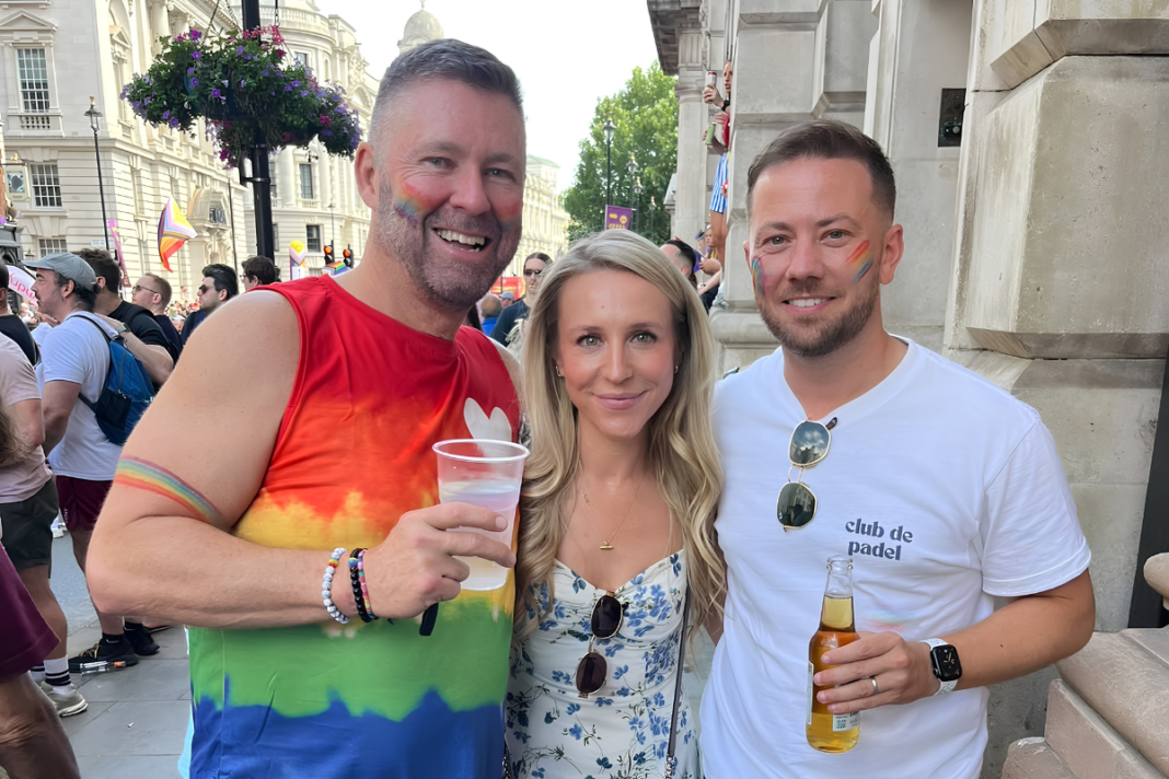 Chestertons celebrates Pride by highlighting inclusive culture Tony Gambrill with Nikki Smyth and Adam Jennings, Chestertons