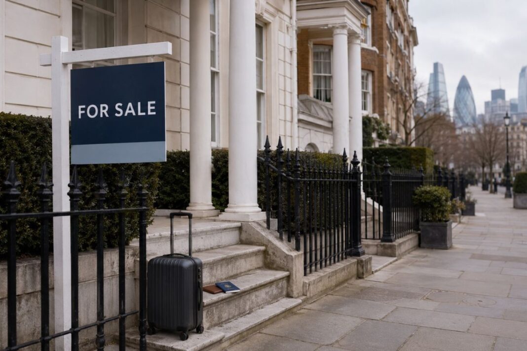 Overseas sales of UK homes fall 9% Prime London townhouse for sale