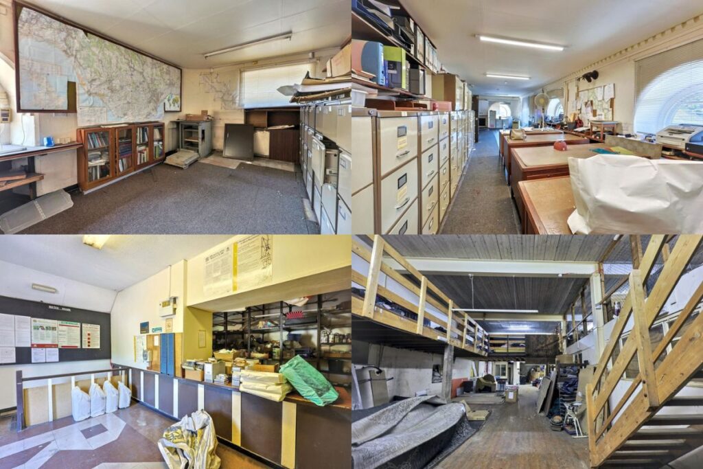 The interior of a former chapel converted for commercial use and trading for half a century as a business headquarters is for sale online at Paul Fosh Auctions