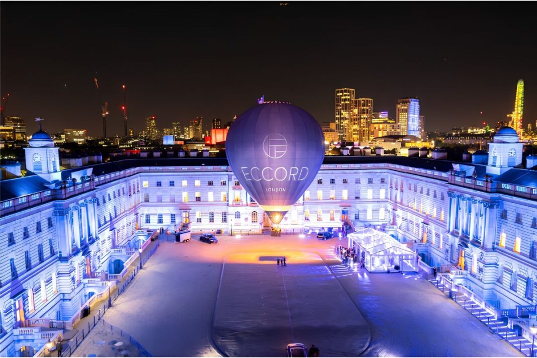 Eccord marks 20 years with Somerset House balloon flight Eccord balloon