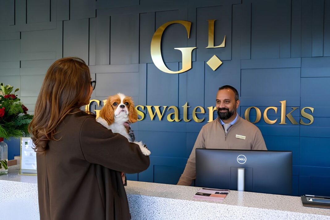Gracie and her owner at Glasswater Locks