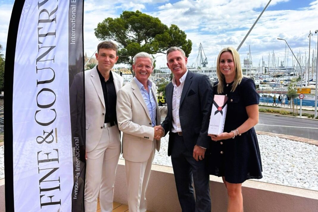 Fine & Country opens first Palma base Champagne Presentation (right to left): Cristian Hara, Chris Hara, Tony Lock and Holly Lock